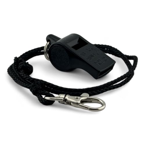ACME Thunderer Trillerpfeife No. 560 mit Pfeifenband - Schiedsrichterpfeife: Klarer und Durchdringender Ton, Schwarz