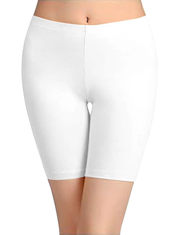 Image of TRENDMALLS Women's High Coverage Super Combed Cotton Elastane Stretch Mid Waist Shorties with Concealed Waistband Cycling Short