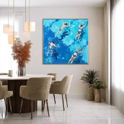 Cuadro abstracto de piscina: láminas de arte acuático para decoración 4
