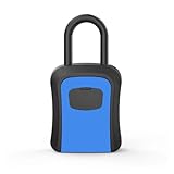 Tresor, Wandmontierte Schlüsselaufbewahrungsbox Tragbarer Schlüsselschließkasten Sicherheitsschlosskasten mit 4-stelliger Kombination Rücksetzbarer Code Safe Lock Box for Zuhause(Blue)