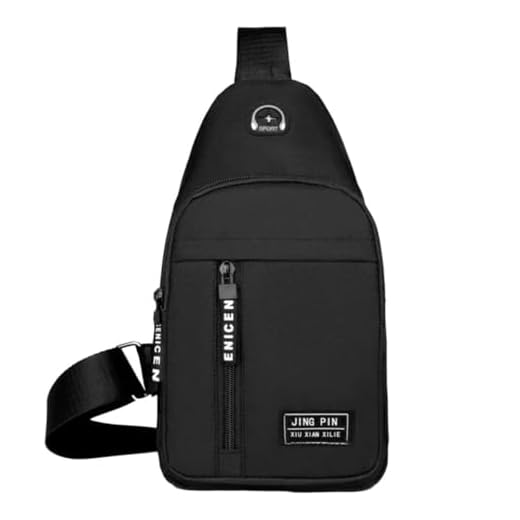 Bolsa Transversal Ombro Masculina Feminina Pochete Estilo Crossbody Versátil com Alça Ajustável Bolsa Tiracolo Saida de Fone Academia Cilcismo Esporte Passeios Turisticos Viagens Shoulder Bag (Preto)