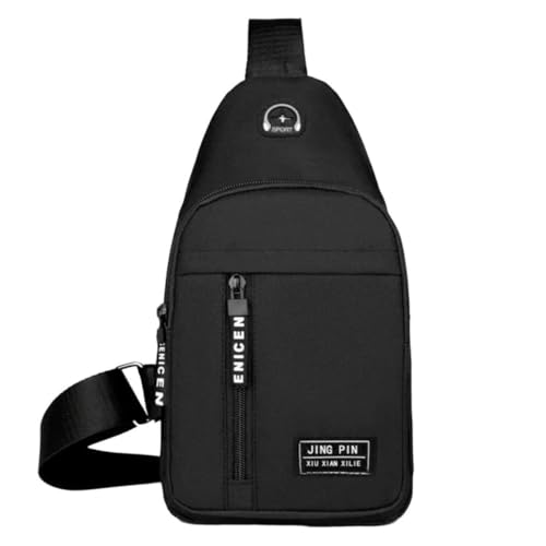 Bolsa Transversal Ombro Masculina Feminina Pochete Estilo Crossbody Versátil com Alça Ajustável Bolsa Tiracolo Saida de Fone Academia Cilcismo Esporte Passeios Turisticos Viagens Shoulder Bag (Preto)