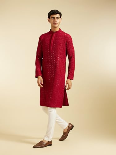 Image of DIWAS BY MANYAVAR Men's Viscose Embroidered|Sequined Kurta (1pc)