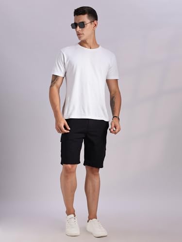 Image of Thomas Scott Men's | Regular Fit | 100% Cotton | Solid | Breathable Lightweight | 6-Pocket Cargo Shorts | Cricket Club Collection
