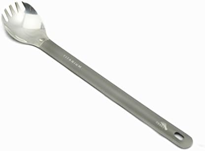 TOAKS Titanium Long Handle Spork with Polished Bowl