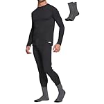Lands' End Thermal Underwear for Men 3 Pc. Set – Warm Long Johns for Men Base Layer Long Sleeve Shirt, Pants & Socks