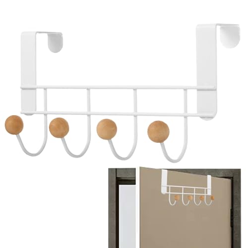 Ganchos sobre la puerta - Montaje en pared sin agujeros, gancho perchero, gancho ajustable resistente al óxido | Ahorro de espacio para entrada, cocina, baño, dormitorio