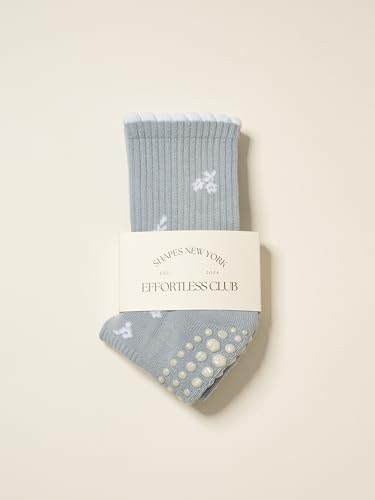 Image of Shapes Studio Half Calf Grip Socks, Cute Fruit Pilates Socks, Ruffle Socks, Non-Slip for Barre Yoga