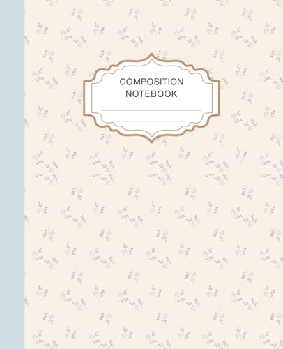 Blue Coquette Composition Notebook: Cute Blue Flowers, College Ruled - 120 Pages '7.5x9.25' Inches