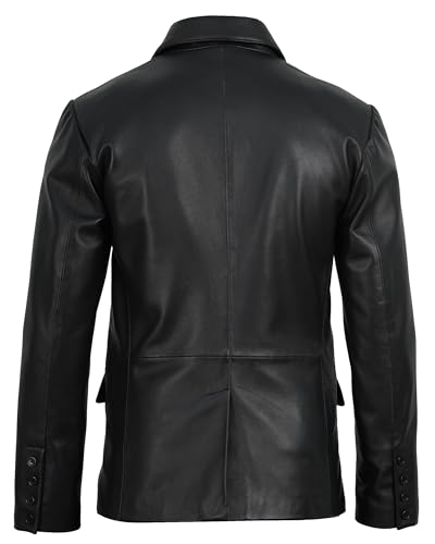 Image of Decrum Mens Leather Blazer - Real Lambskin Stylish Casual Leather Blazer Jackets for Men