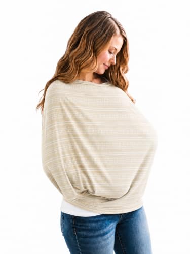 Copper Pearl Nursing Cover for Breastfeeding – Multi-Use Baby Car Seat Cover, Stroller Cover &amp; Breast Feeding Cover Up for Women, Stretchy Breathable High Quality Cover for Boy or Girl, Clay