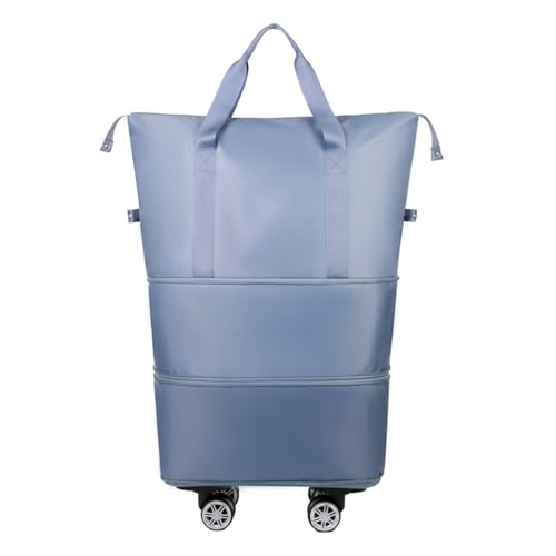 Foldable Large Capacity Travel Bag with Detachable Wheels Waterproof Expandable Roller Luggage Bag for Sports and Trips