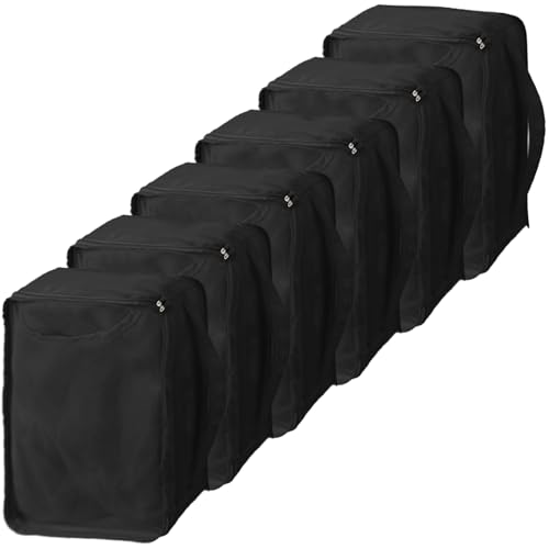 Große Koffer Organizer 40×20×25, 6 Stück Deep Packing Cubes, Große Packwürfel Gleicher Größe, Geeignet für Familienreisen und die Aufbewahrung zu Hause (6, Schwarz)