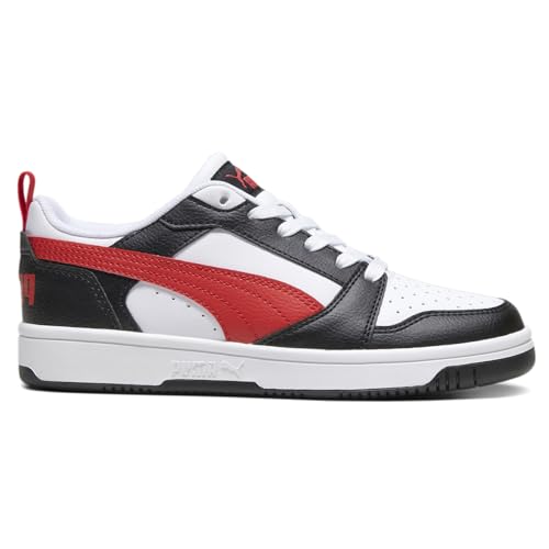 PUMA Kids Boys Rebound V6 Lo Lace Up Sneakers Shoes Casual - Black, Red, White - Size 5 M