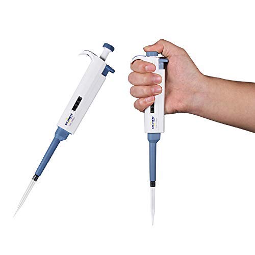 Mikropipette mit Pipette variablem Volumen Scientific Lab Verstellbare einkanalige autoklavierbare Mikropipetten mit mehreren Volumina, einschließlich einer Packung Pipettenspitzen (0.5-10ul)