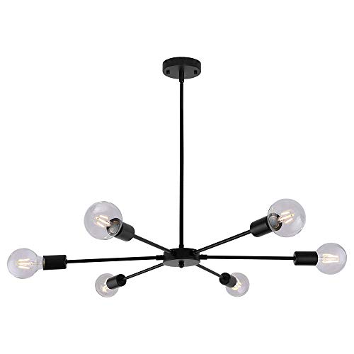 Best Deal Sputnik Chandelier 6 Light Hanging Ceiling Light for Kitchen, Entryway, Hallway, Dining Room, Living Room, Landry Room, Foyer Industrial Mid Century Modern Lighting Light Fixture Black Best Deal Sputnik Chandelier 6 Light Hanging Ceiling Light for Kitchen, Entryway, Hallway, Dining Room, Living Room, Landry Room, Foyer Industrial Mid Century Modern Lighting Light Fixture Black