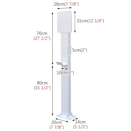 Support câble recharge EV sans perçage : colonne blanche stable
