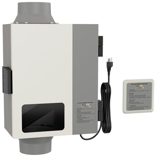 Dirlexal Upgrade Dryer Booster Fan 4 Inch with Lint Trap, Automatic Activation, Status Panel, and Smart Monitoring System - Clog Detection & Overheat Warning, Dryer Vent Booster Fan Kit with Plug