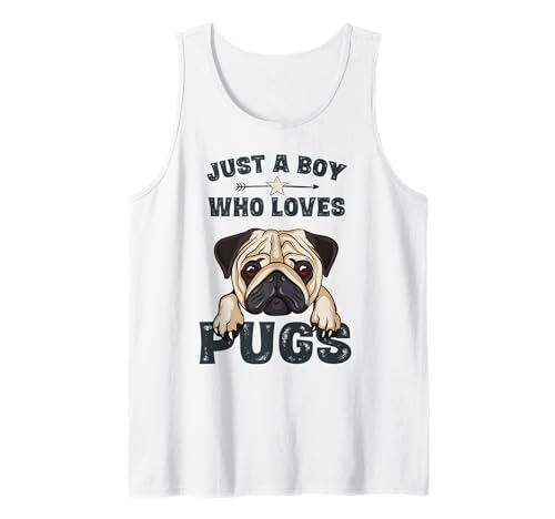 Love Pugs Tshirt Funny Cute Pug Lover Saying Gift for Boys Camiseta sin Mangas