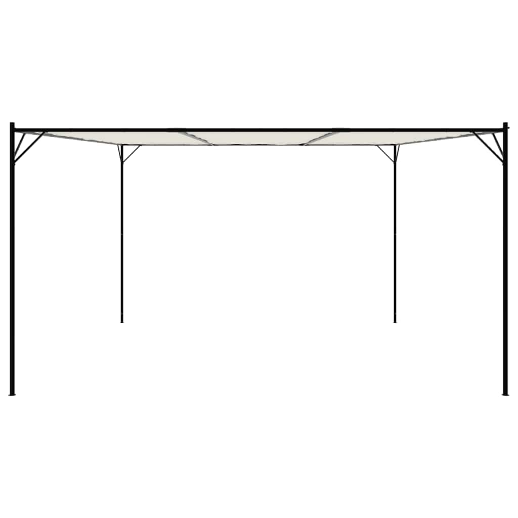 vidaXL Pavillon, Gartenpavillon Überdachung Stahlrahmen, Pergola Vordach für Terrasse Garten, Partyzelt Sonnnenschutz, Weiß 4x4m 180g/m² Stoff Stahl