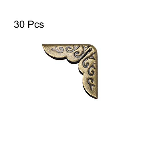 Image of uxcell Metal Book Corner Protectors Edge Cover Guard 14 X 14 X 3mm Bronze Tone 30pcs