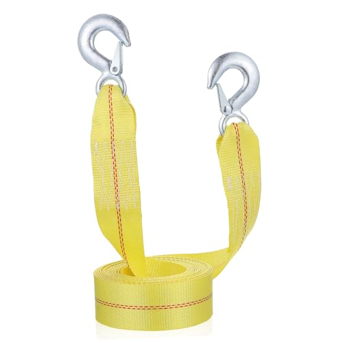 TOPPERFUN 6m Correa De Remolque para Automóvil y Correa De Amarre Resistente con Ganchos De Seguridad para Carga Accesorio De Remolque Automotriz