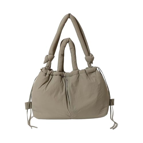 CUTeFiorino Mochila para mujer, bolsa de puffer para mujer, bolso ligero hinchable, bolsa grande hinchada, bolsa de almacenamiento, soporte, caqui, talla única
