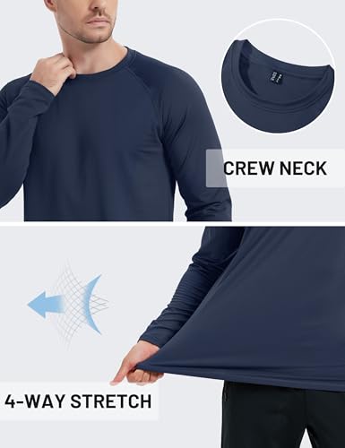 TACVASEN Men's Thermal Shirt Long Sleeve Fleece Lined Base Layer Lightweight Athletic Undershirt Winter Tops Workout3