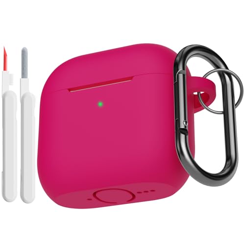 KOKOKA Custodia Case Compatibile con AirPods 4 2024 con Kit di Pulizia, Case Cover Protettiva in Morbido Silicone per AirPods 4ª Generazione con Moschettone, LED Anteriore Visibile, Watermelon Red
