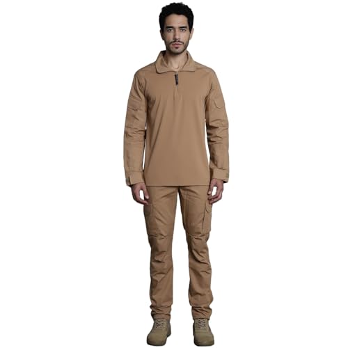 Image of MOUNTMILLER Mens Full Sleeve Ripstop Tactical Polo T-Shirt | UV Protective| Ideal for Hiking & Trekking, Outdoor