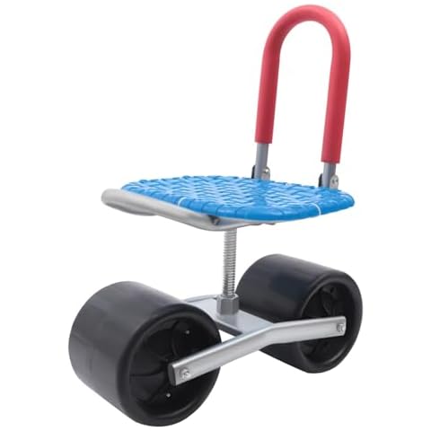 QIFAFEI Garden Cart Rolling Stool with Wheels, Adjustable 360 Degree Swivel Gardening Chair Garden Scooter with Seat for Outdoor Lawn Yard Planting, Gardening Helper Cover