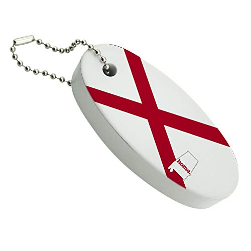 GRAPHICS & MORE Alabama AL Home State Flag Officially Licensed Floating Keychain Oval Foam Fishing Boat Buoy Key Float