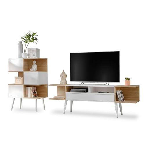 Komodee Ensemble TV Forio Blanc/Chene 230x35x102 cm
