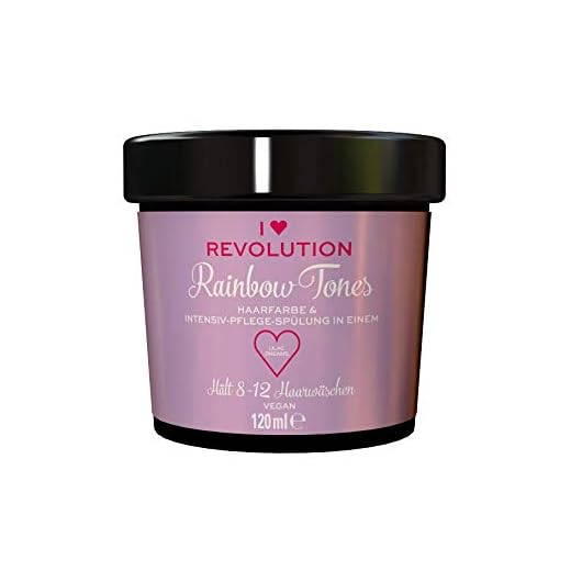 I Heart Revolution Rainbow Tones Lilac Dreams - semi permanente Haarfarbe und Pflegespülung in einem - auswaschbar mit 8-12 Haarwäschen - vegan, mehrfach verwendbar - 120ml (1er Pack)