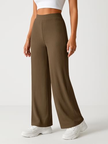 Image of Pinkmint Women's Poly Lycra Trouser, High Waist Flared Korean Trousers, Trendy Casual Wear for Daily & Travel Use (Available in Plus Size)