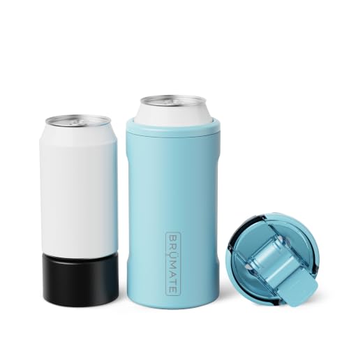 Image of BruMate Hopsulator Trio 3-in-1 Insulated Can Cooler for 12oz / 16oz Cans + 100% Leak Proof Tumbler with Lid | Insulated for Beer, Soda, and Energy Drinks