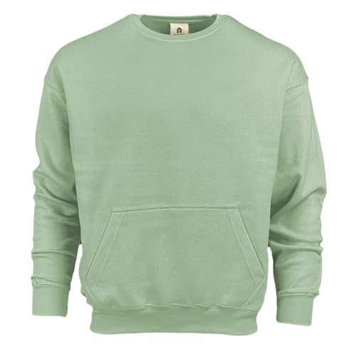 Homespun Ultra Soft Pouch Pocket Crewneck Sweatshirt (Small Bay)