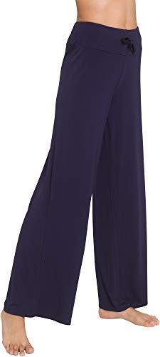 Wiwi Bamboo Pajama Pants For Women Plus Size Pajamas Bottoms Wide Leg Lounge Sweatpants Soft Pj Sleep Pant S-4X, Navy, Small #TOP3