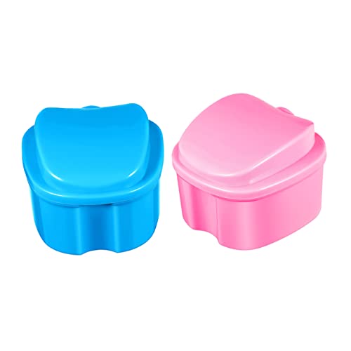 HAMPPLIES 2 piezas Estuche Portátil para Prótesis Juego de Caja de Ligera y Duradera para y Almacenamiento de Dentaduras Diseño y Práctico Protección Efectiva