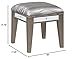 Coaster Home Furnishings Leighton Modern Classic 2-Piece 7-Drawer Makeup Vanity Desk and Stool for Bedroom Makeup Table with Upholstered Vanity Seating Mirrored Details Metallic Mercury 204927