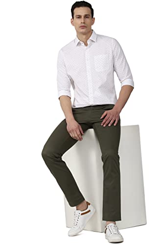 Image of Van Heusen Men's Mid Rise Regular Fit Ankle-Length Twill Chinos