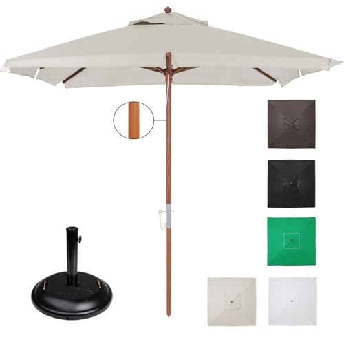 Ombrelone Madeira Quadrado 2x2m Sardenha Sombreiro Bagum Com Base 22kg Concreto - Belfix - BegePreto