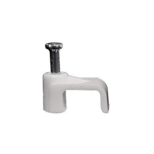 Morris 35014 Round Cable Clip, 1 Nail, Plastic, Used with Small Cords (Pack of 100)