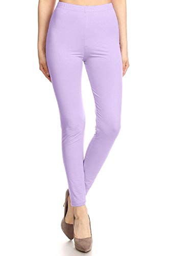 Image of Leggings Depot Women's High Waist Leggings Soft 1 inch Waistband Solid Pants - Regular, Plus, 1X3X, 3X5X