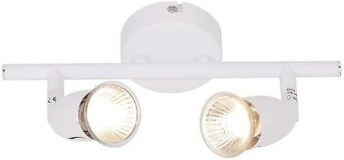 Bright Star Lighting Round Base Two Spotlight, White