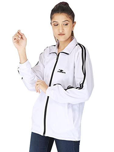 Image of HPS SPORTS Track Tops for Women's or Girl's Polyester Regular Fit Solid Track Jacket with Zippers and Pocket Stylish, Trending and Gym wear Specially Designed for Athletic Body