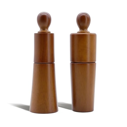 2-Piece Salt and Pepper Grinder Set, 8 Inch Wooden Salt and Pepper Mills with Adjustable Coarseness...