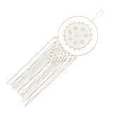 Luxshiny Atrapasueños de Macramé Grande 30 Cm Colgante de Algodón Claro Decoración Bohemia para Dormitorio Infantil y Habitación Juvenil, Adorno Artesanal para Pared y Hogar