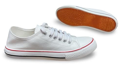 Image of Classic Canvas Low-Top Sneakers, Casual Lace-Up Style with Rubber Sole for Mens