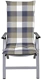 Hochlehner Auflage 2er Set Gartenstühle 120x50 cm Grau-Blau WAOCMA - Made in EU mit ÖkoTex100 (120x50x6cm (2er Pack))